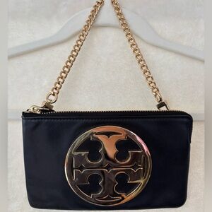 Tory Burch Wristlet with Iconic Gold TB Logo